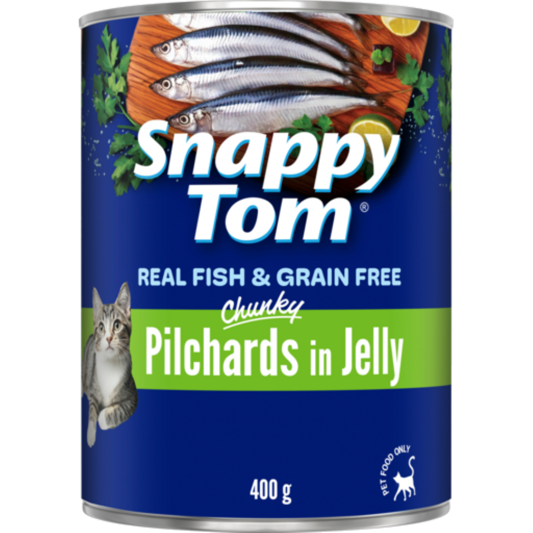 SNAPPY TOM PILCHARDS IN JELLY 400G